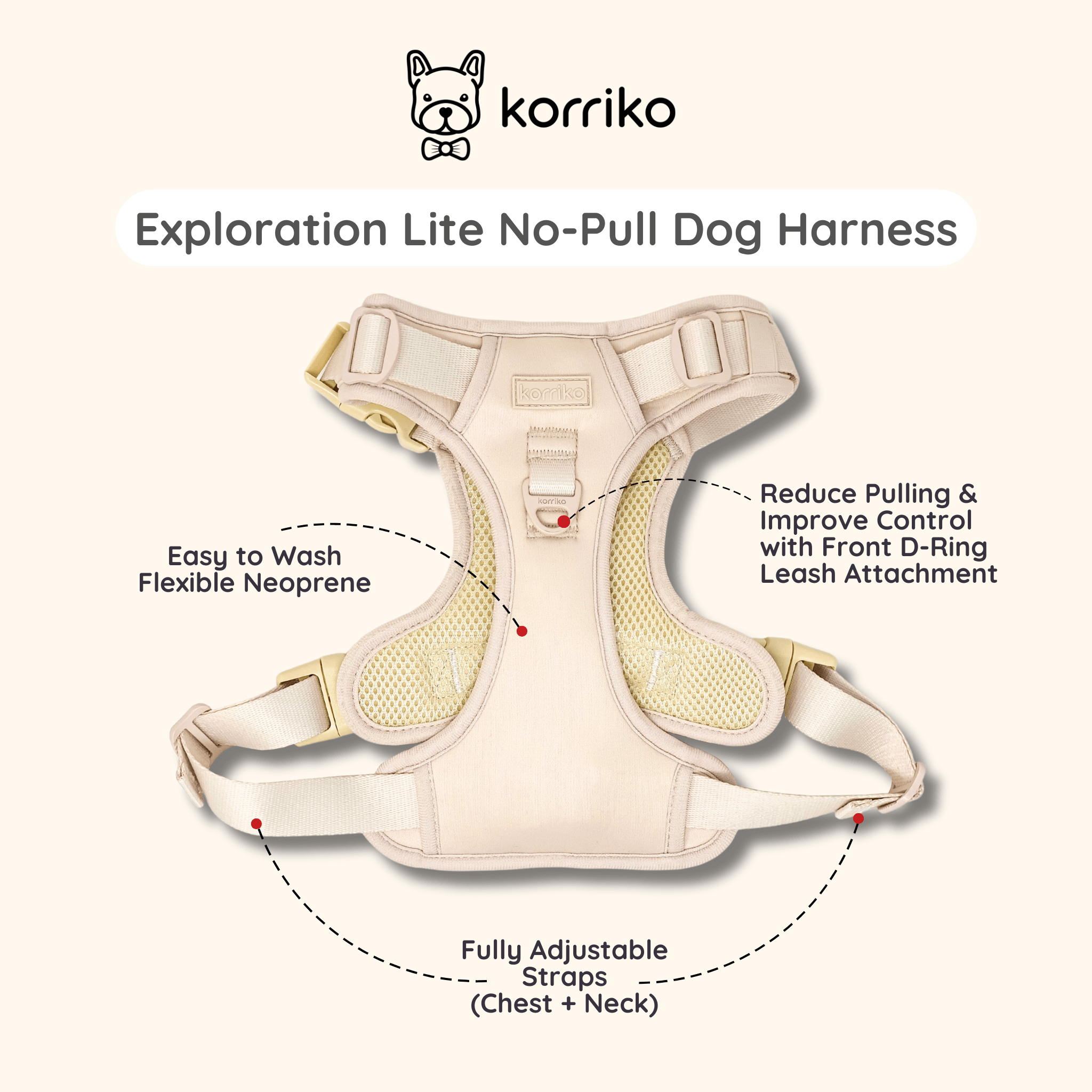 Exploration Lite No-Pull Dog Harness - Almond Nude (Final Sale)