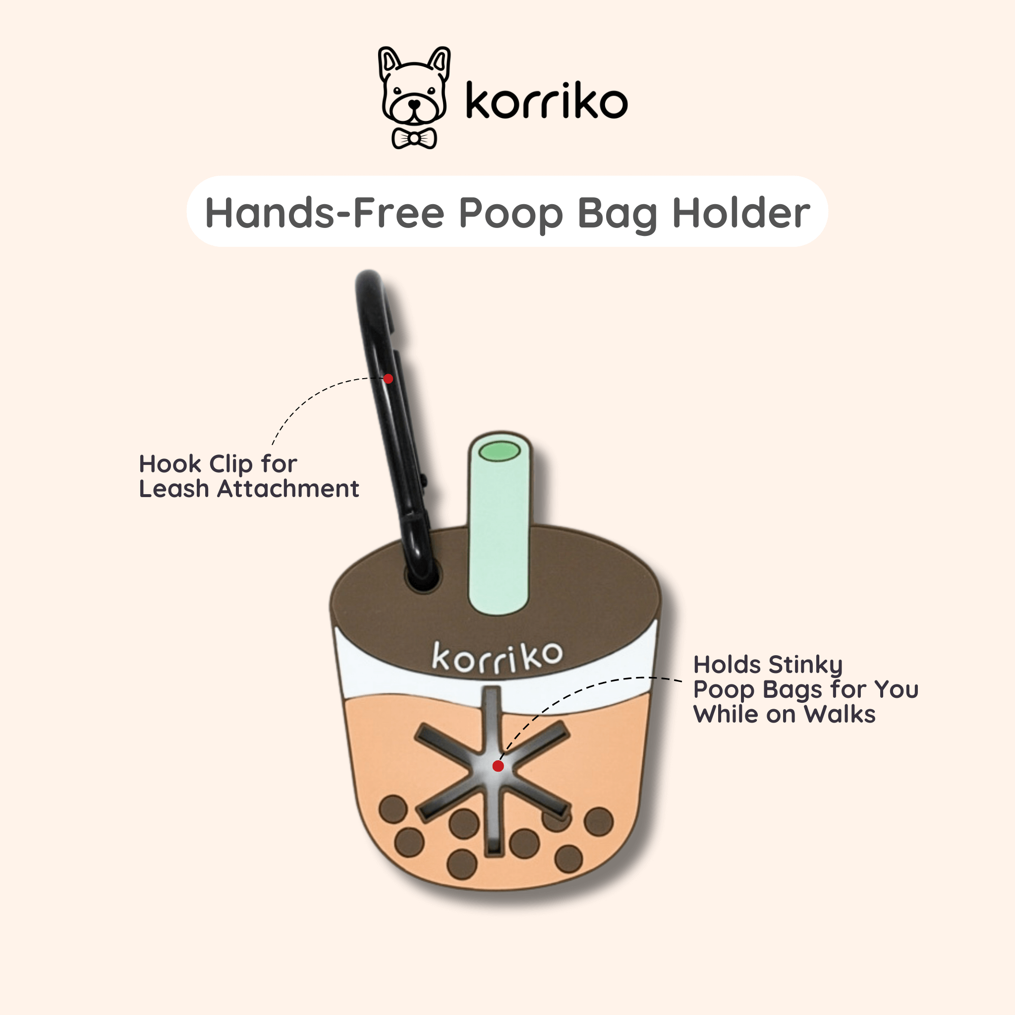 Hands-Free Poop Bag Holder - Bubble Tea (SECONDS - FINAL SALE)
