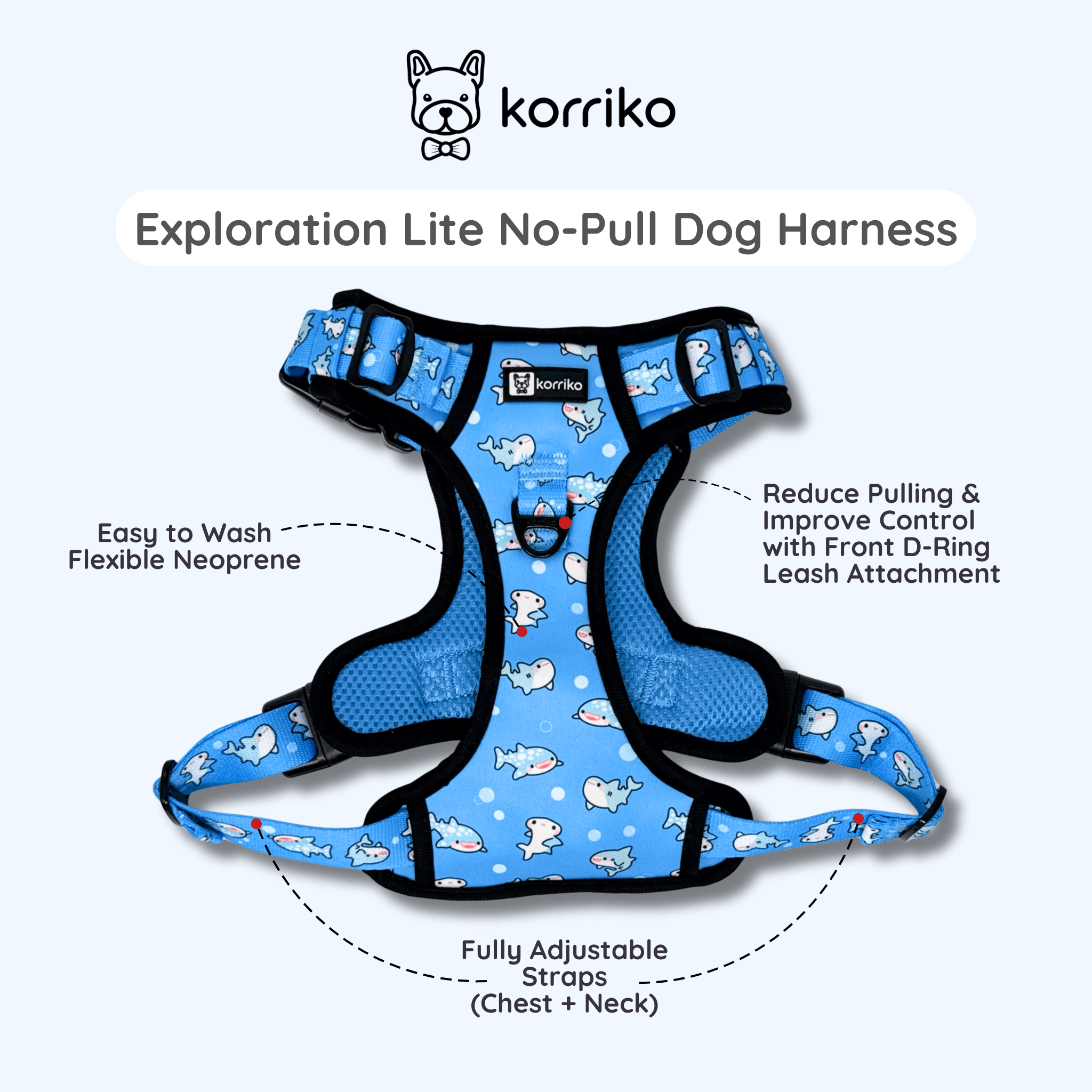Exploration Lite No-Pull Dog Harness - Shark