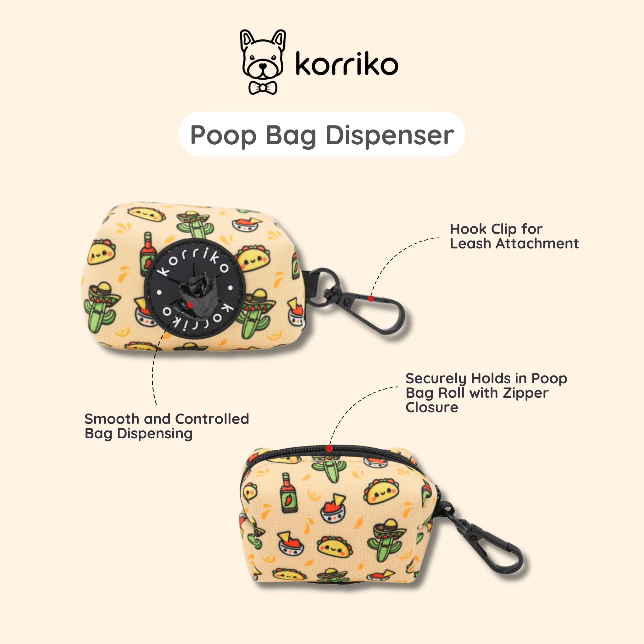 Poop Bag Dispenser - Taco Fiesta (Final Sale)