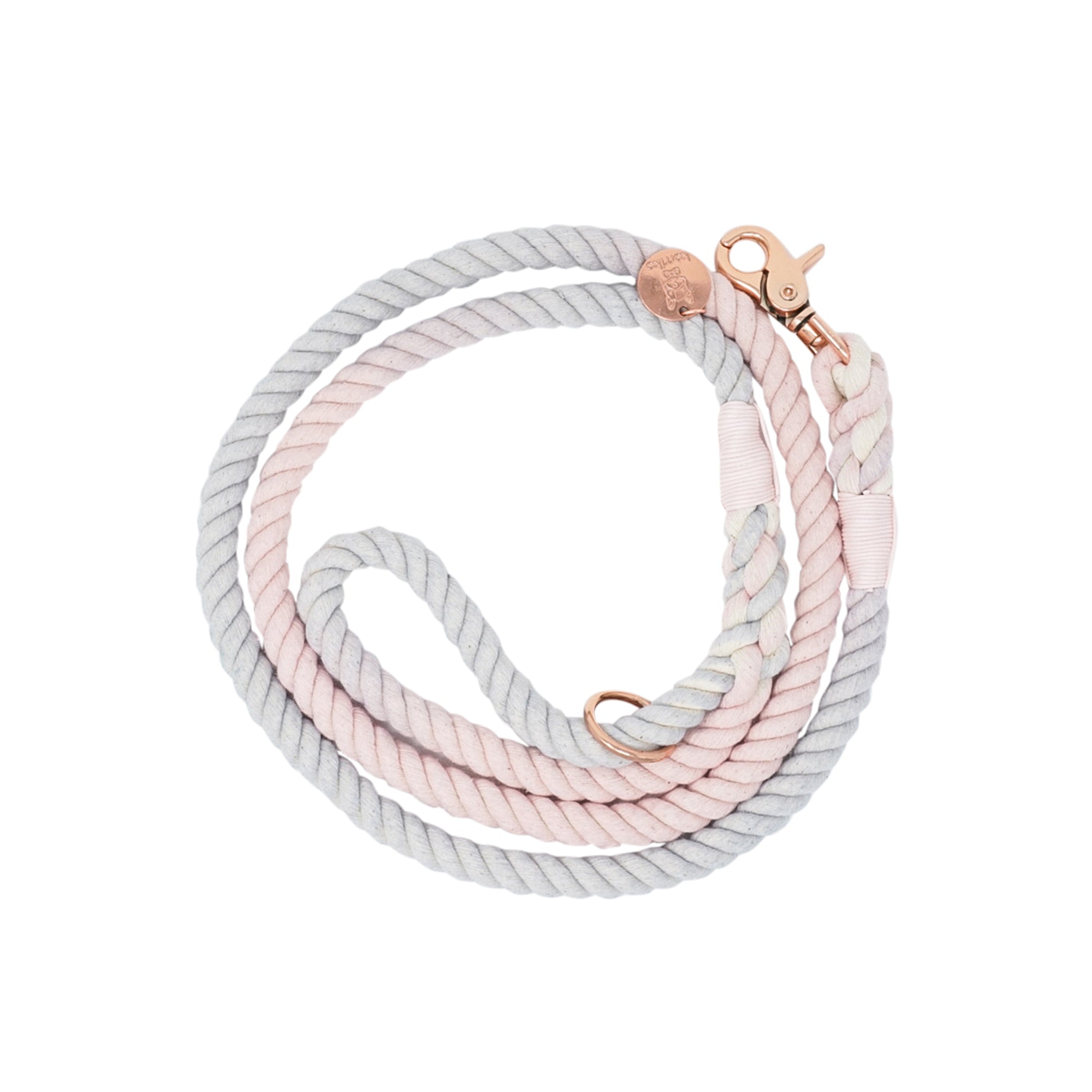 Cotton Rope Leash - Blushing Grey