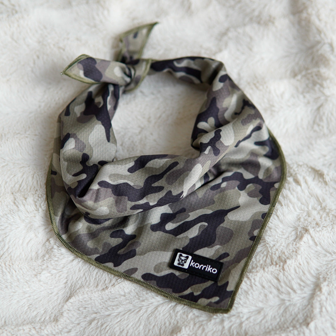 Cooling Dog Bandana - Green Camo